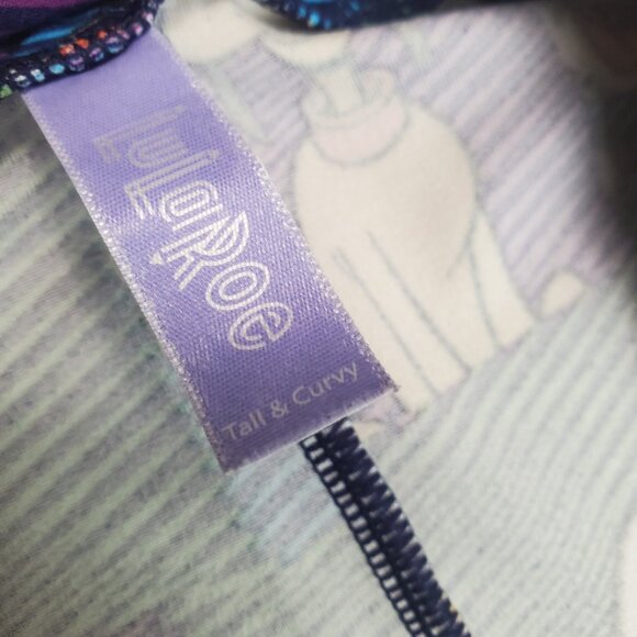 LuLaRoe Disney TC MICKEY DONALD GOOFY PLUTO Patchwork Leggings RARE Purple Green - Picture 12 of 12